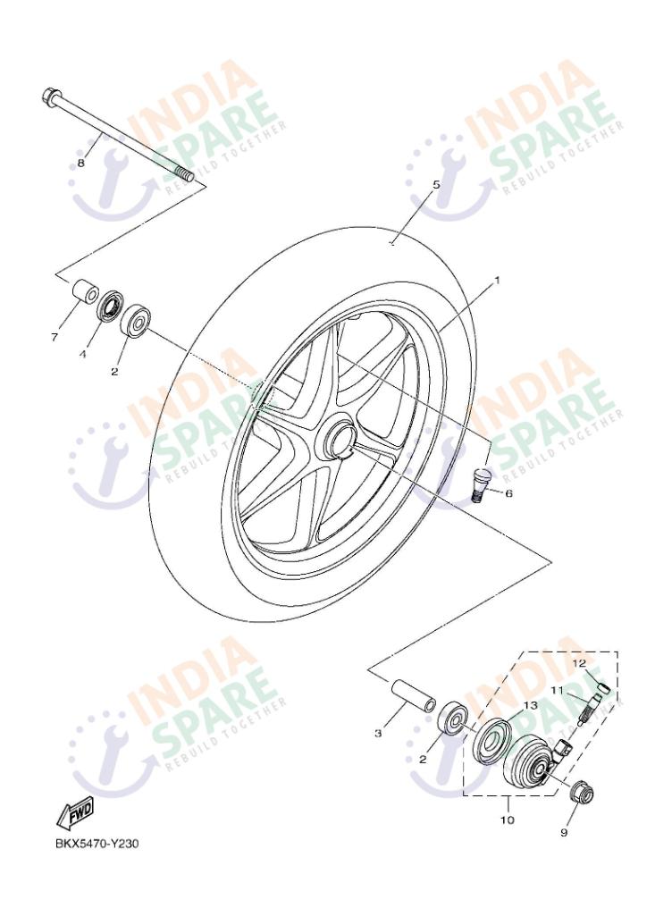 FRONT WHEEL FOR DISK BRAKE